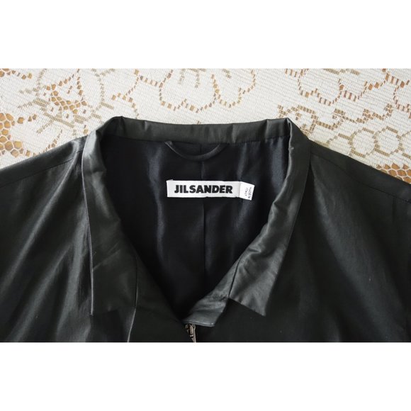 Vtg Jil Sander Washed Black Cotton Zip Jacket 12 - Picture 5 of 6